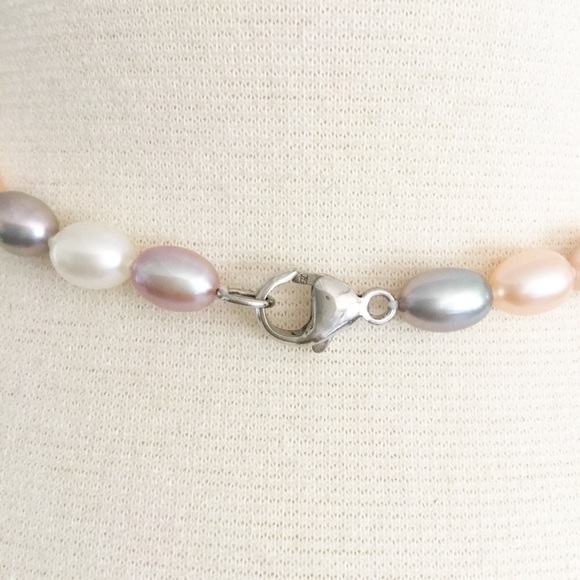 Sterling Silver Pastel Pearl Necklace - Picture 3 of 4